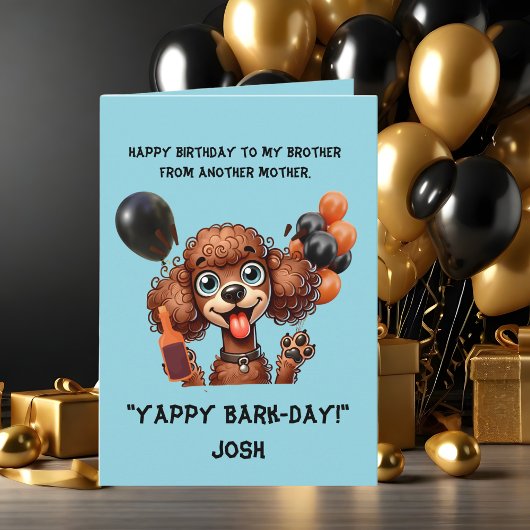 Grappig Schattige Hond Eenvoudig Verjaardag Wenska Kaart