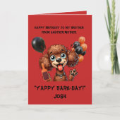 Grappig Schattige Hond Eenvoudig Verjaardag Wenska Kaart (Voorkant)