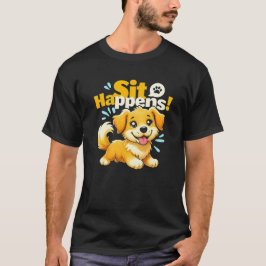 Grappig Schattige hondje "Sit Happens!" T-shirt