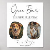 Grappig Schattige Huisdier Foto Open Bar Menu Trou Poster (Voorkant)