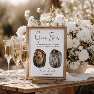Grappig Schattige Huisdier Foto Open Bar Menu Trou Poster