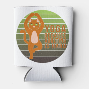 Grappig schattige kat die yoga doet. Grappig yoga- Blikjeskoeler