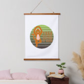 Grappig schattige kat die yoga doet. Grappig yoga- Hangend Wandkleed (Slaapkamer)