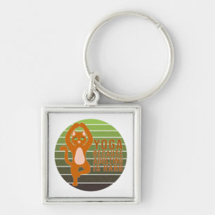 Grappig schattige kat die yoga doet. Grappig yoga- Sleutelhanger
