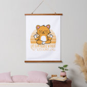 Grappig schattige kat die yoga doet. grappige yoga hangend wandkleed (Slaapkamer)