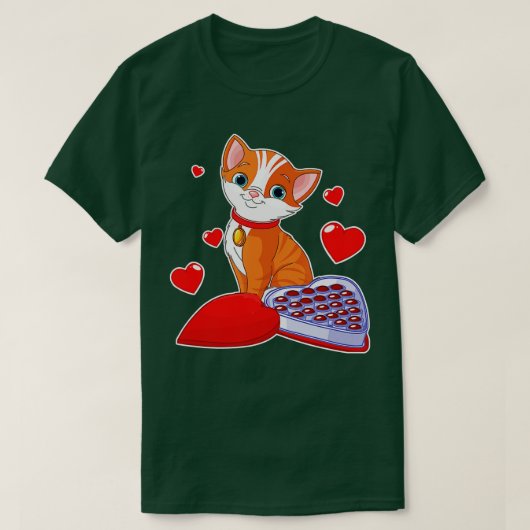 Grappig Schattige Kat Hart Valentijnsdag Kat Liefh T-shirt (Design voorkant)