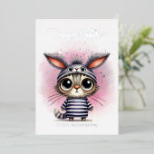 Grappig Schattige Kat in Bunny Costume Happy Easte Folie Feestdagenkaart (Staand Voorkant)