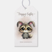 Grappig Schattige Kat in pyjama Cadeaulabel (Voorkant)