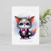 Grappig Schattige Kat in Tuxedo Happy Easter Folie Feestdagenkaart (Staand Voorkant)