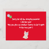 Grappig schattige kat nieuwjaarwensen feestdagenkaart (Voorkant / Achterkant)