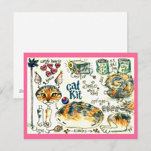 Grappig, schattige katkatkatkatten, katten briefka briefkaart (Voorkant / Achterkant)