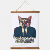 Grappig schattige kattenmeme voor katten- en katte hangend wandkleed (Voorkant)