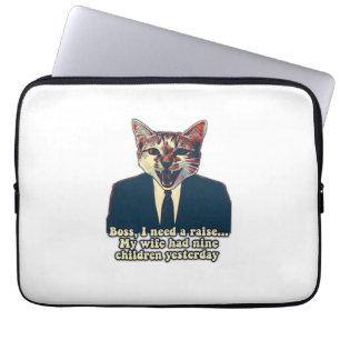 Grappig schattige kattenmeme voor katten- en katte laptop sleeve