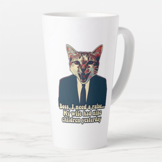 Grappig schattige kattenmeme voor katten- en katte latte mok (Rechterhoek)