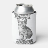 Grappig schattige kattenmeme voor katteneigenaars blikjeskoeler (Blikje Voorkant)