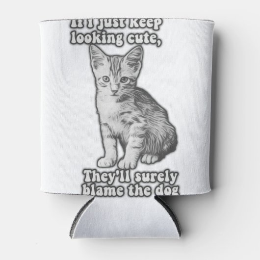 Grappig schattige kattenmeme voor katteneigenaars blikjeskoeler (Voorkant)