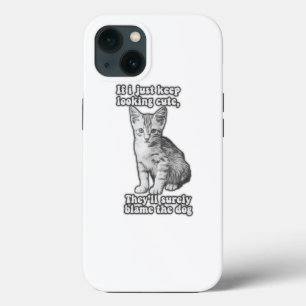Grappig schattige kattenmeme voor katteneigenaars  Case-Mate iPhone case