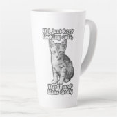 Grappig schattige kattenmeme voor katteneigenaars latte mok (Rechterhoek)