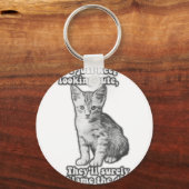 Grappig schattige kattenmeme voor katteneigenaars sleutelhanger (Voorkant)