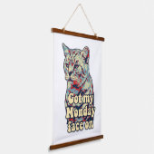 Grappig schattige kattenmeme voor kattenliefhebber hangend wandkleed (Gebogen)