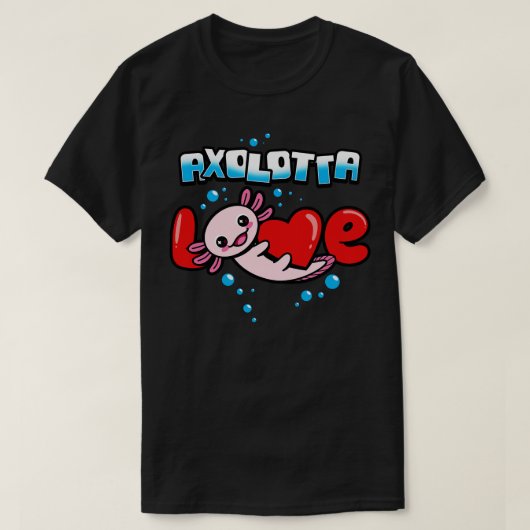 Grappig Schattige Kawaii Axolotl Valentijn liefheb T-shirt (Design voorkant)
