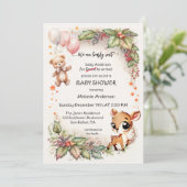 Grappig Schattige Kerst Beer Baby shower Kaart (Staand voorkant)