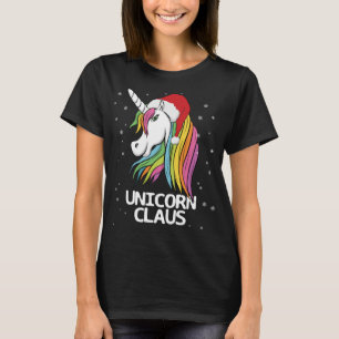 Grappig Schattige Kerst Eenhoorn Claus Kerstman T-shirt