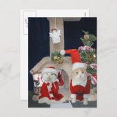 Grappig/Schattige Kerst Kat Condo Feestdagenkaart (Voorkant / Achterkant)
