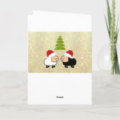 Grappig schattige kerstkerst van de kerstman carto feestdagen kaart (Achterkant)