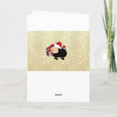 Grappig schattige kerstkerst van de kerstman carto feestdagen kaart (Achterkant)