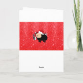 Grappig schattige kerstkerst van de kerstman carto feestdagen kaart (Achterkant)