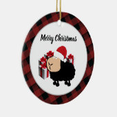 Grappig schattige kerstkerst van de kerstman carto keramisch ornament (Rechts)