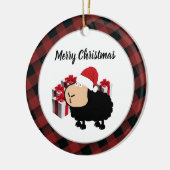 Grappig schattige kerstkerst van de kerstman carto keramisch ornament (Links)