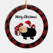 Grappig schattige kerstkerst van de kerstman carto keramisch ornament (Achterkant)