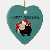 Grappig schattige kerstkerst van de kerstman carto keramisch ornament (Rechts)