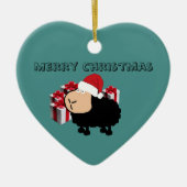 Grappig schattige kerstkerst van de kerstman carto keramisch ornament (Voorkant)