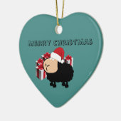 Grappig schattige kerstkerst van de kerstman carto keramisch ornament (Links)