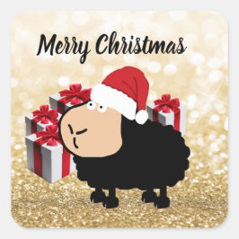 Grappig schattige kerstkerst van de kerstman carto vierkante sticker