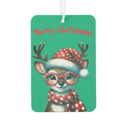 Grappig Schattige kerstrendier Luchtverfrisser (Achterkant)