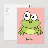 Grappig schattige kikker cartoon kinder briefkaart (Voorkant / Achterkant)