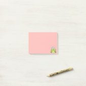 Grappig schattige kikker cartoon kinder post-it® notes (Op bureau)