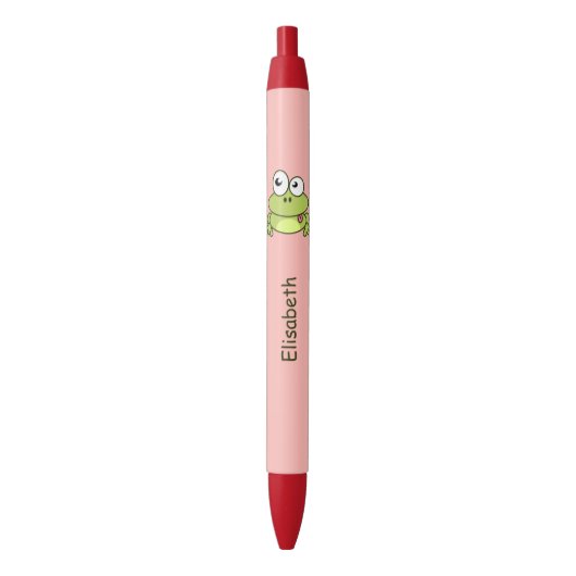 Grappig schattige kikker cartoon kinder zwarte inkt pen (Voorkant Verticaal)