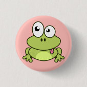 Grappig schattige kikkervis cartoon ronde button 3,2 cm (Voorkant)