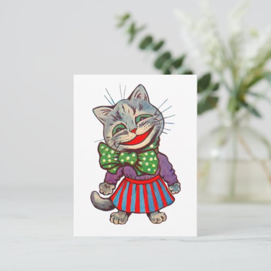 Grappig Schattige Lachende Retro jaren 1930 Meisje Briefkaart (Staand voorkant)