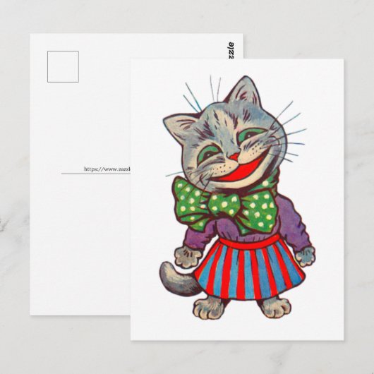 Grappig Schattige Lachende Retro jaren 1930 Meisje Briefkaart (Voorkant / Achterkant)