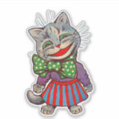 Grappig Schattige Lachende Retro jaren 1930 Meisje Sticker (Voorkant)