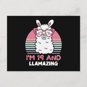 Grappig Schattige Lama 19e Verjaardagscadeau Voor  Briefkaart