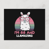 Grappig Schattige Lama 66e Verjaardag Cadeau Voor  Briefkaart (Voorkant)
