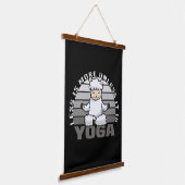 Grappig schattige lama die yoga doet. hangend wandkleed (Gebogen)
