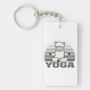 Grappig schattige lama die yoga doet. sleutelhanger